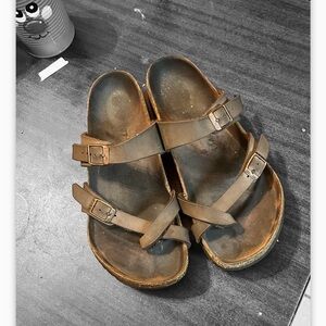 Birkenstock Mayari brown adjustable crisscross straps Sandals Size 37 L8 Burki